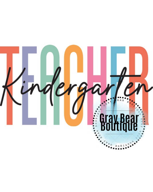 DTF Transfer Design D69- Teacher Kindergarten