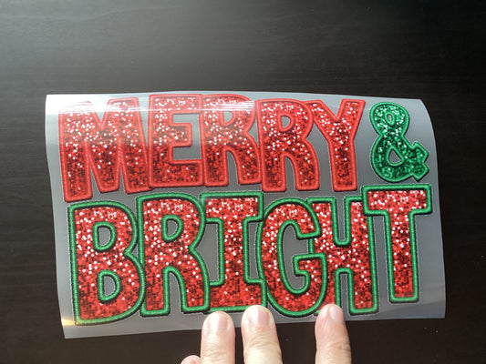 DTF Transfer Design D344- Merry and Bright