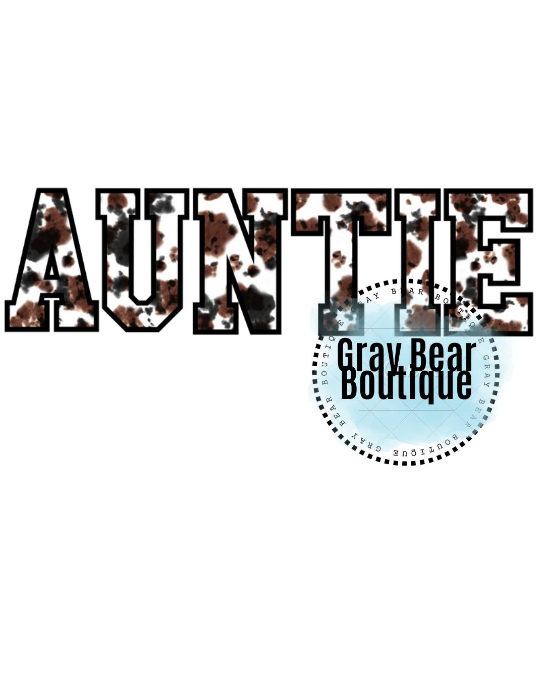 DTF Transfer Design- Auntie Cow