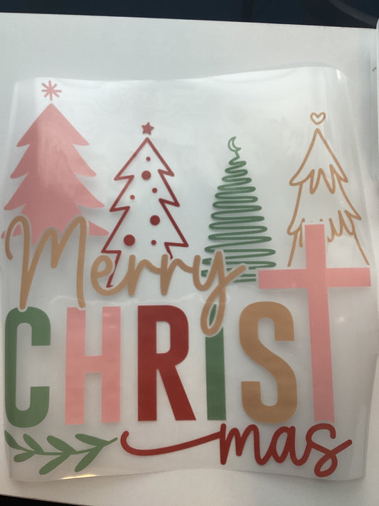 DTF Transfer Design D406- Christmas Trees pink