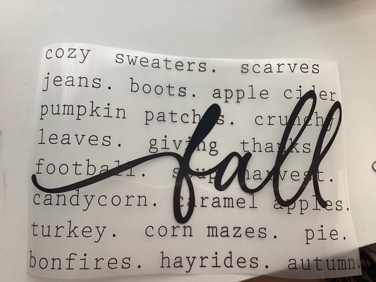 DTF Transfer Design D409- Fall Writing