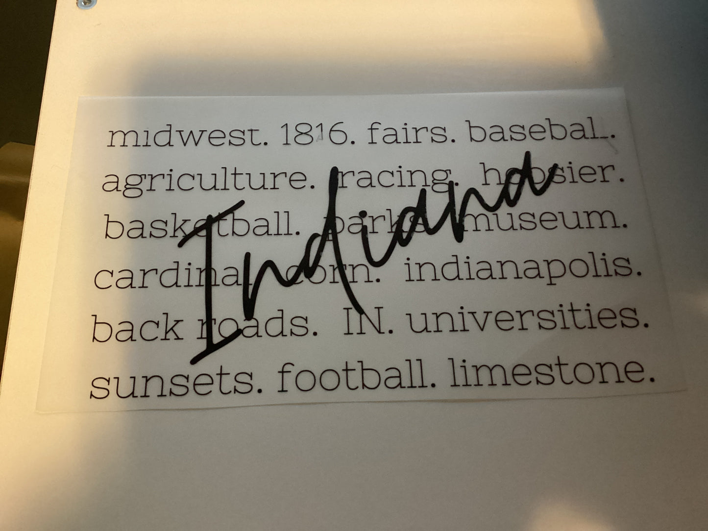 DTF Transfer Design D134- Indiana