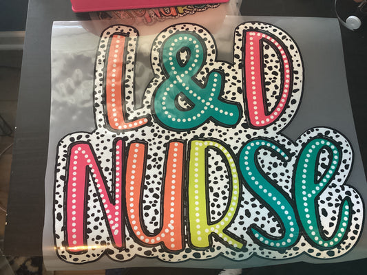 DTF Transfer Design D266- L&D Nurse Dalmatian