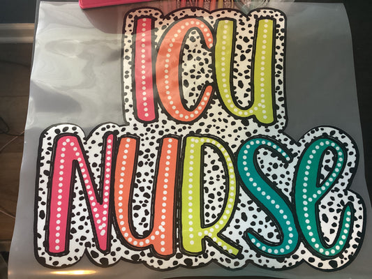 DTF Transfer Design D267- ICU Nurse