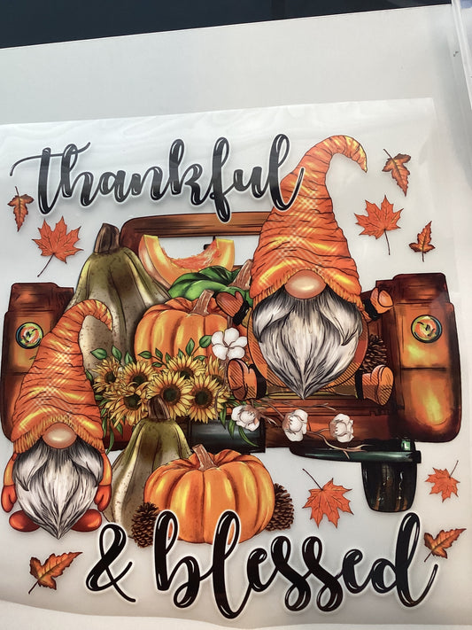 DTF Transfer Design D399- Thankful & Blessed