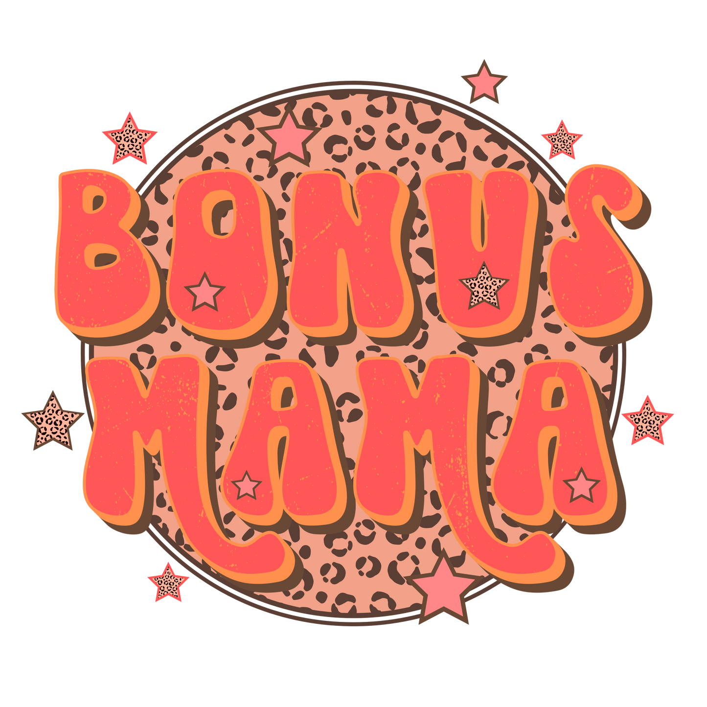DTF Transfer Design D451- Bonus Mama Leopard