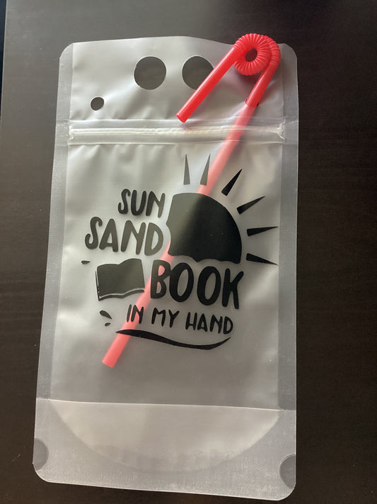 Sun sand book in my hand