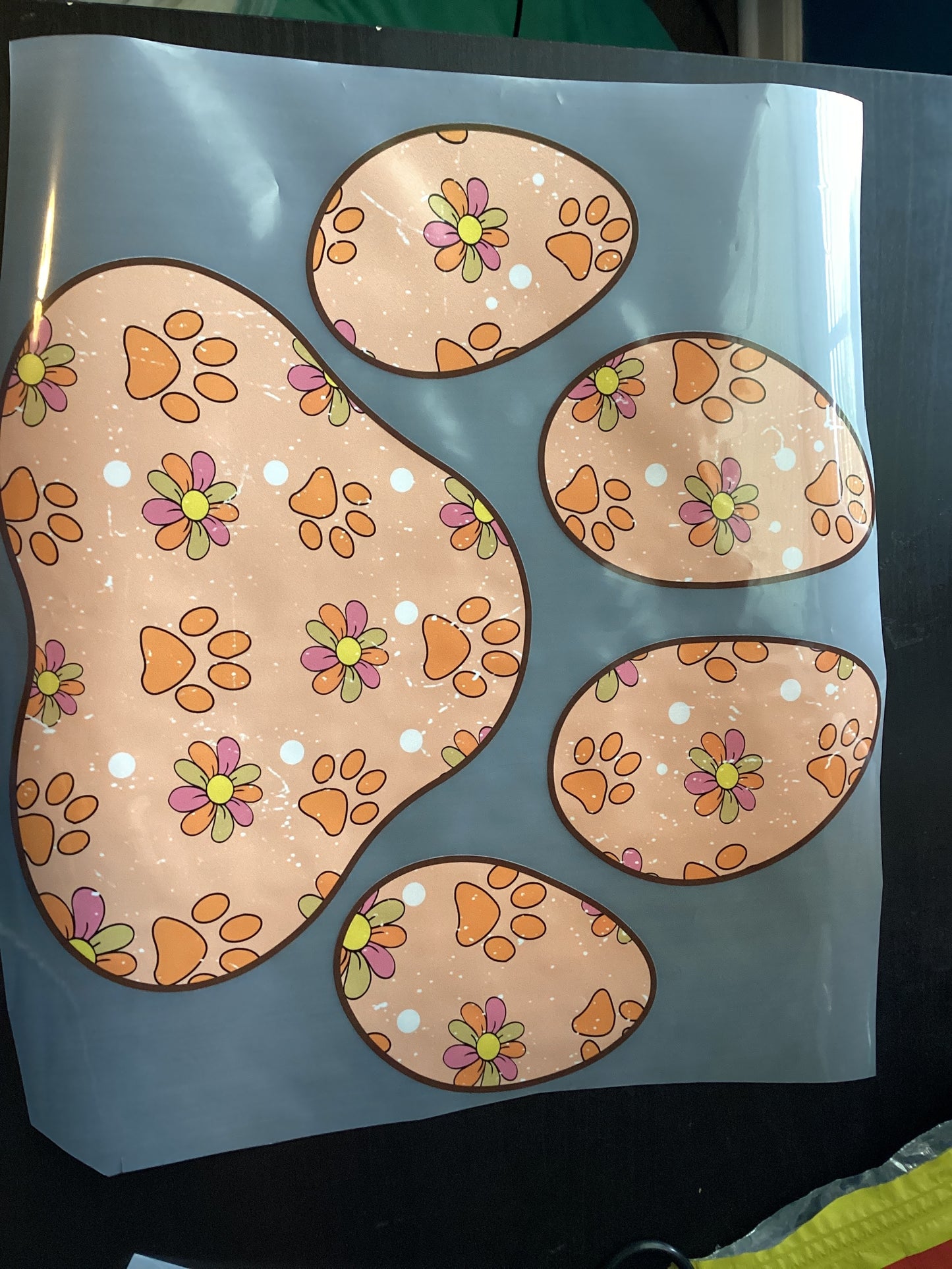 DTF Transfer Design D193- Orange Paw Print