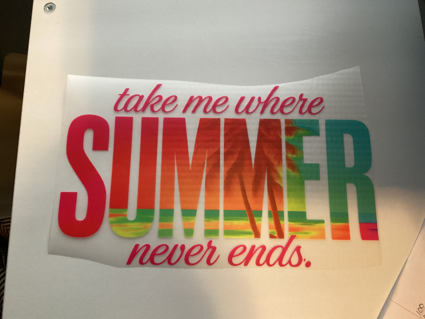 DTF Transfer Design D134- Summer Never Ends