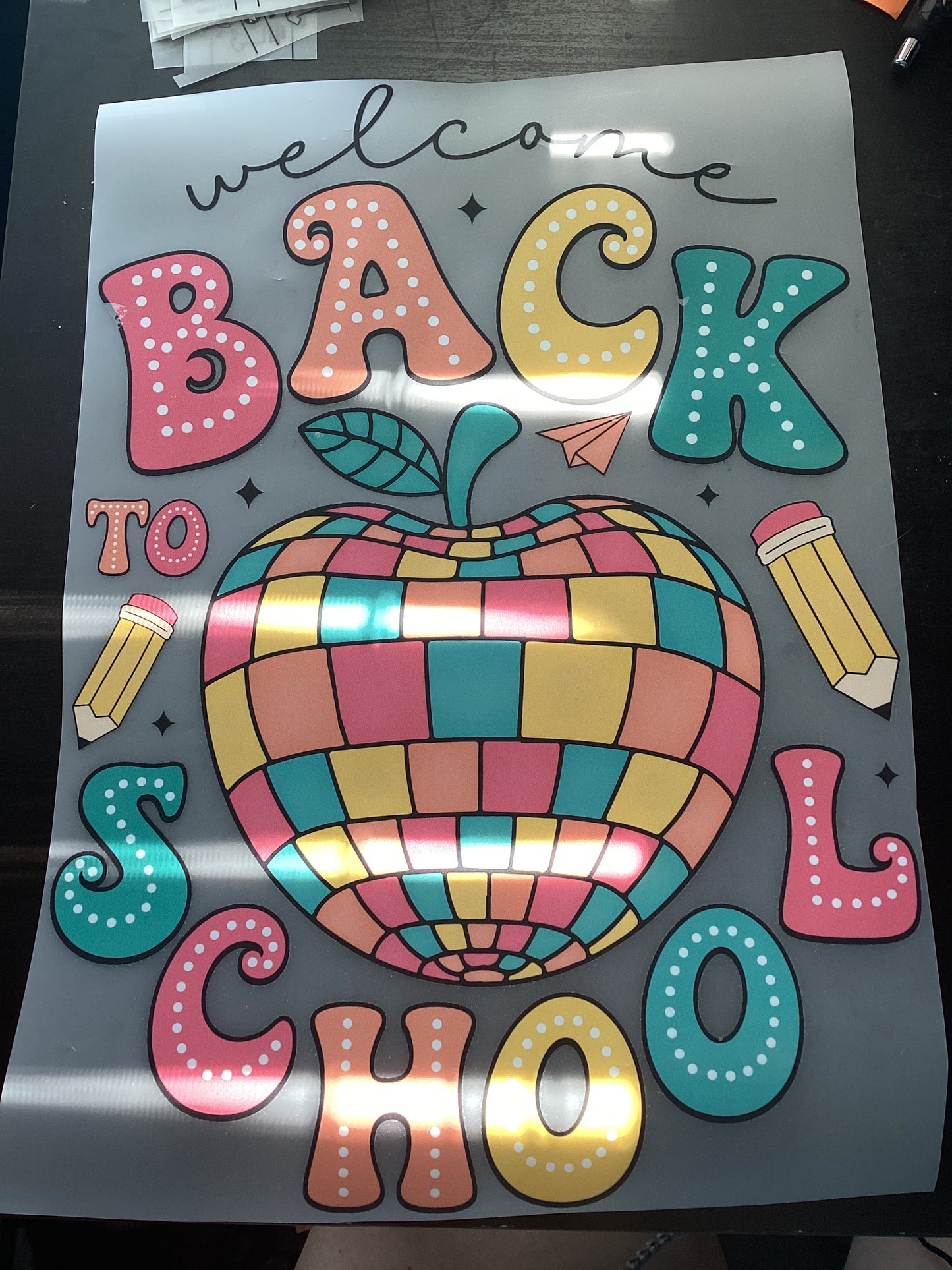 DTF Transfer Design D368- Welcome Back to School Apple