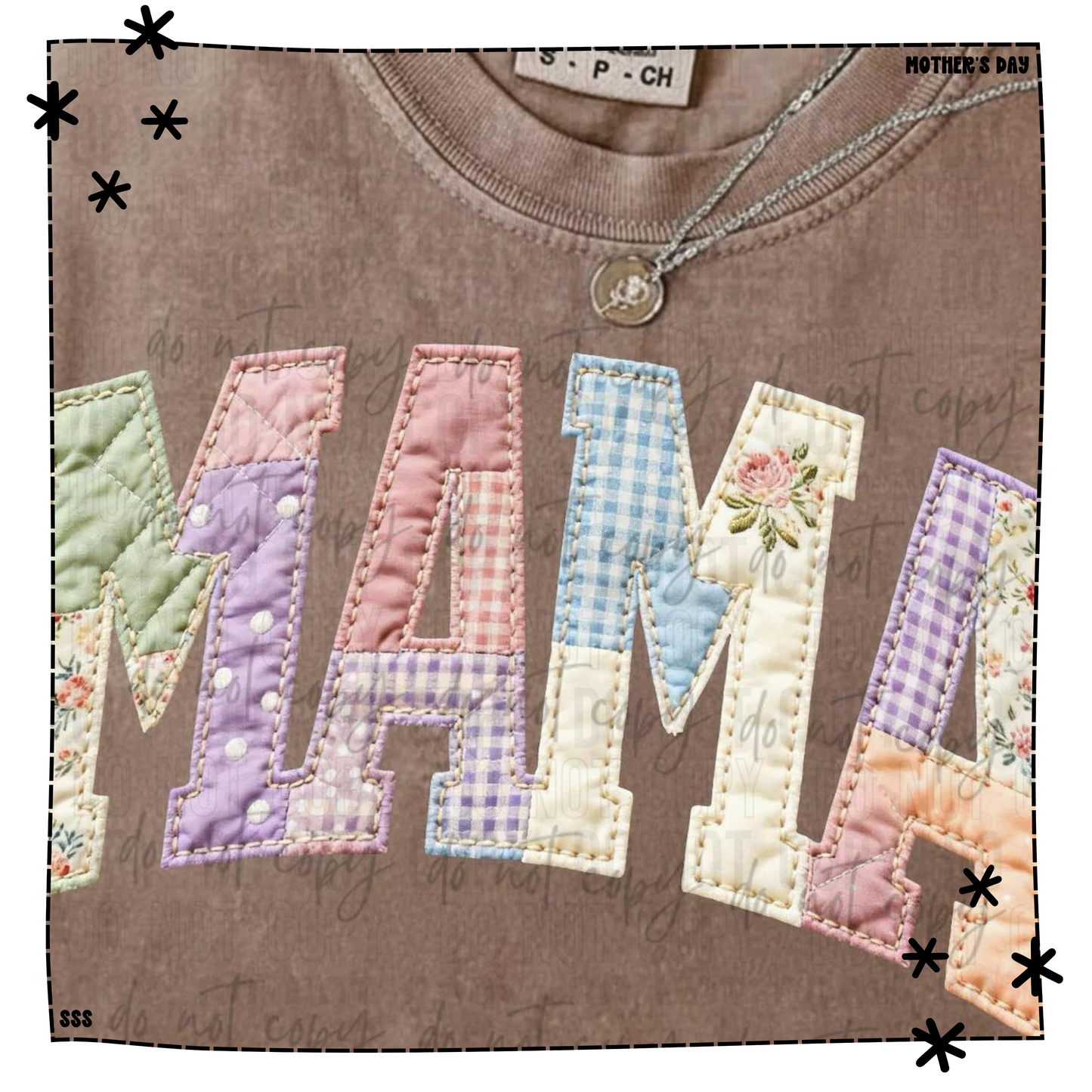 Faux Quilt Patch Mama