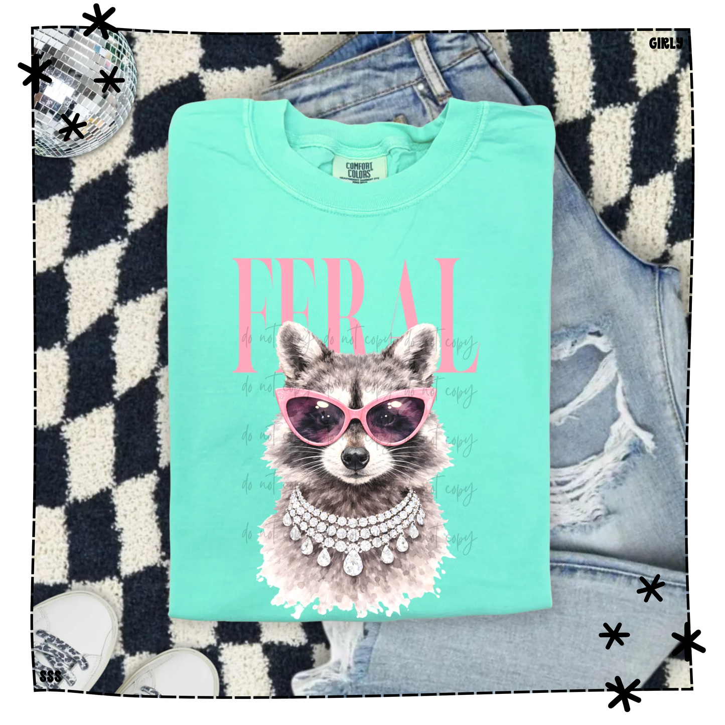 Feral Pink Glasses Raccoon