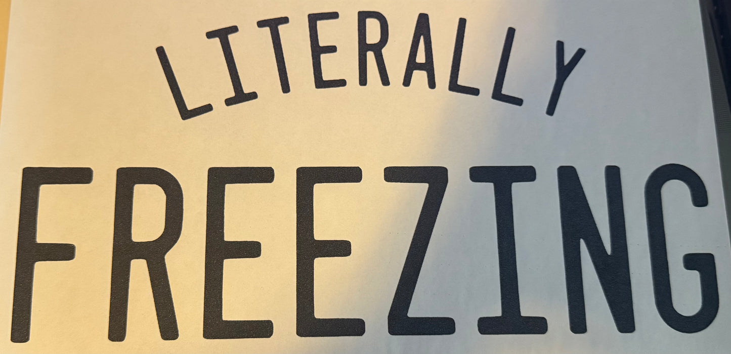 Screen Print Transfer Design S267- Literally Freezing