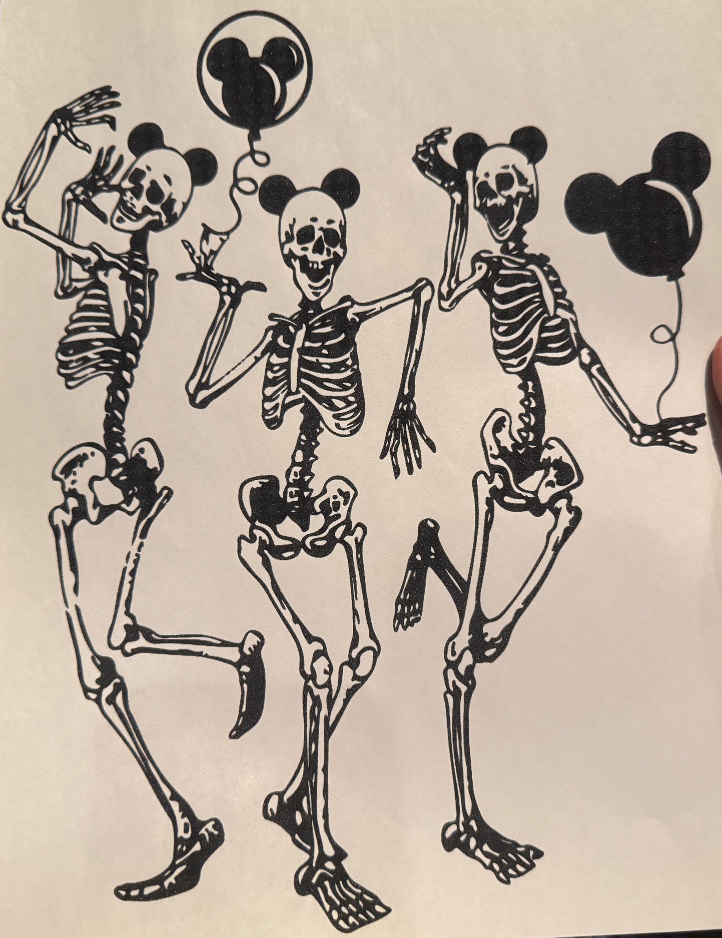 Screen Print Transfer Design S256- Skeleton Mouse