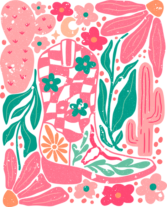 DTF Transfer Design D295- Boho Abstract Cowgirl