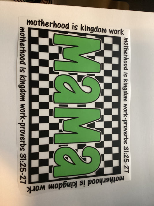 DTF Transfer Design D87- Mama Neon Green