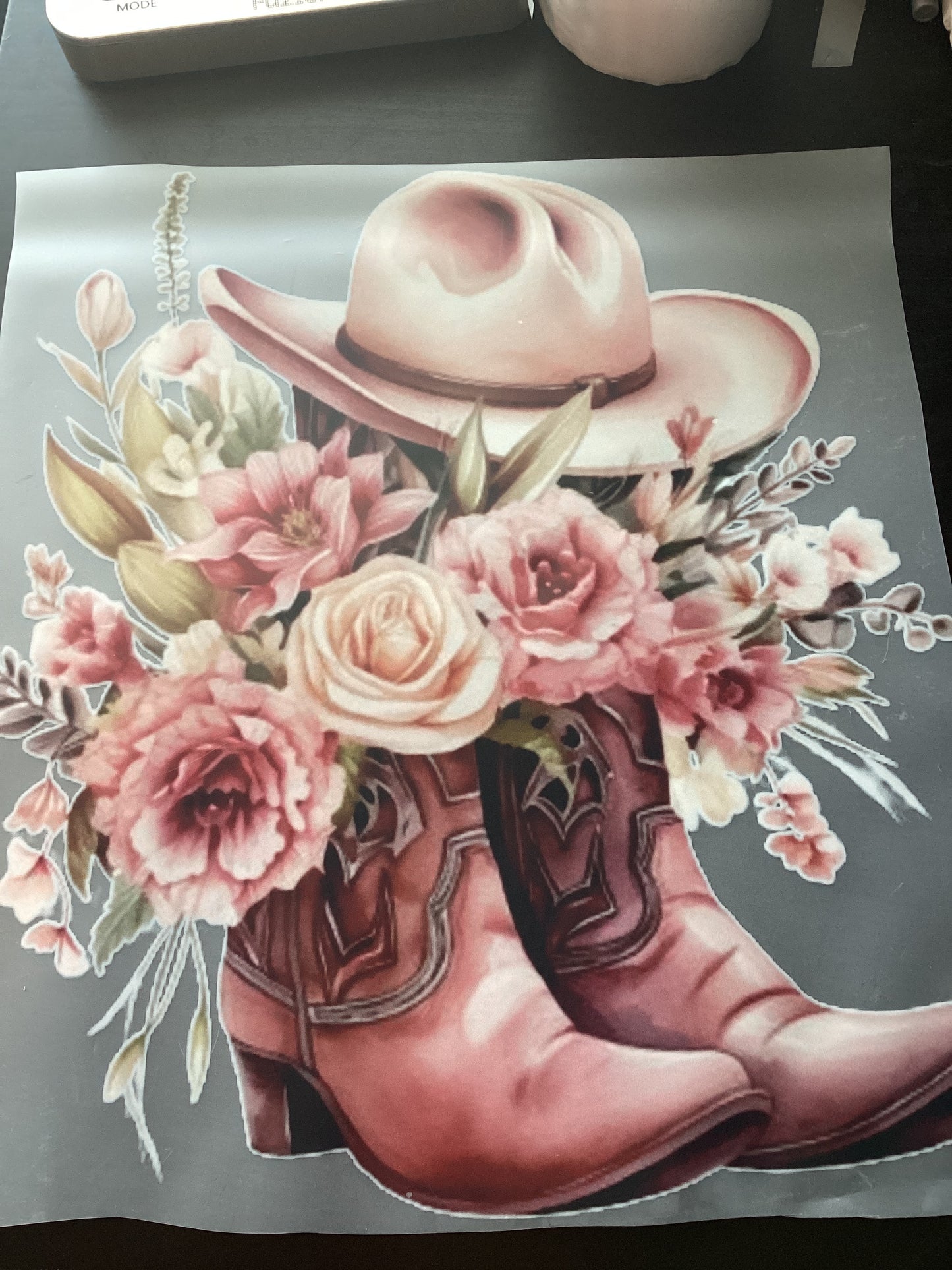 DTF Transfer Design D413- Soft Floral Boots
