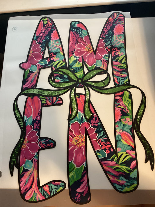 DTF Transfer Design D116- Amen Bow