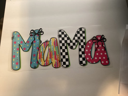 DTF Transfer Design D118- Mama Checkered Bright