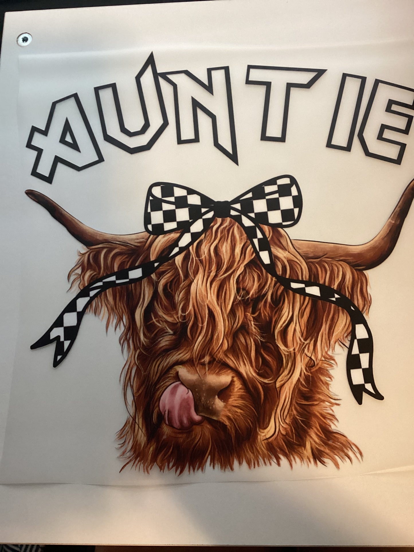 DTF Transfer Design D104- Auntie Highland