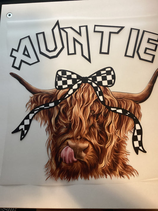 DTF Transfer Design D104- Auntie Highland