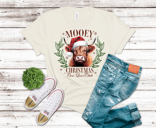 DTF Transfer Design D468- Mooey Christmas Green Floral