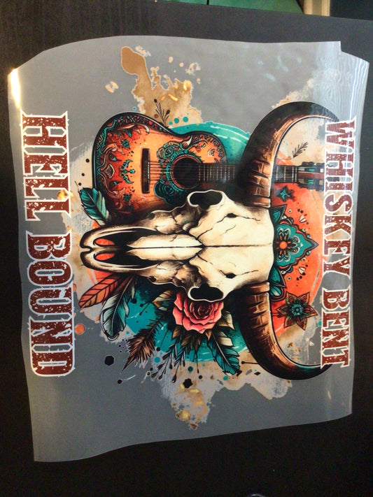 DTF Transfer Design D157- Whiskey Bent Hell Bound