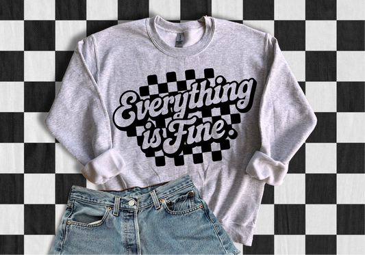 Screen Print Transfer Design S168- Everything Is Fine