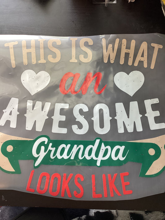 DTF Transfer Design D214- Awesome Grandpa Green