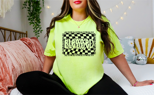 Screen Print Transfer S170- Blessed Checkered