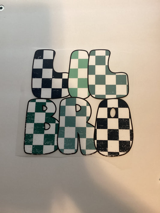 DTF Transfer Design D 108- Lil Bro Checkered