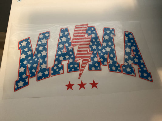 DTF Transfer Design D132- Mama Blue and Red
