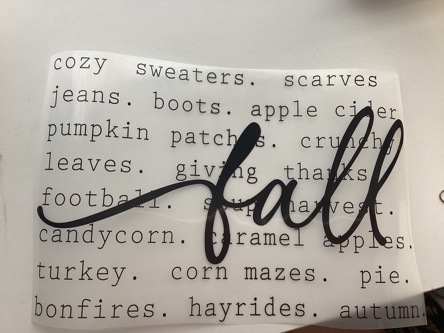 DTF Transfer Design D409- Fall Writing