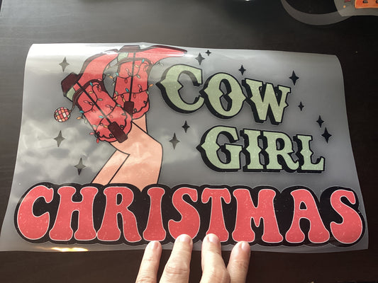 DTF Transfer Design D330- Cow Girl Christmas