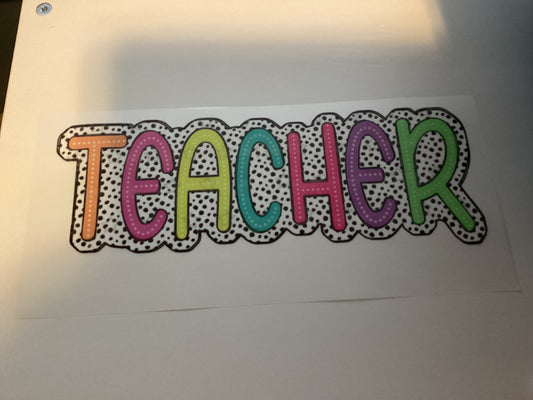 DTF Transfer Design D133- Teacher Dots