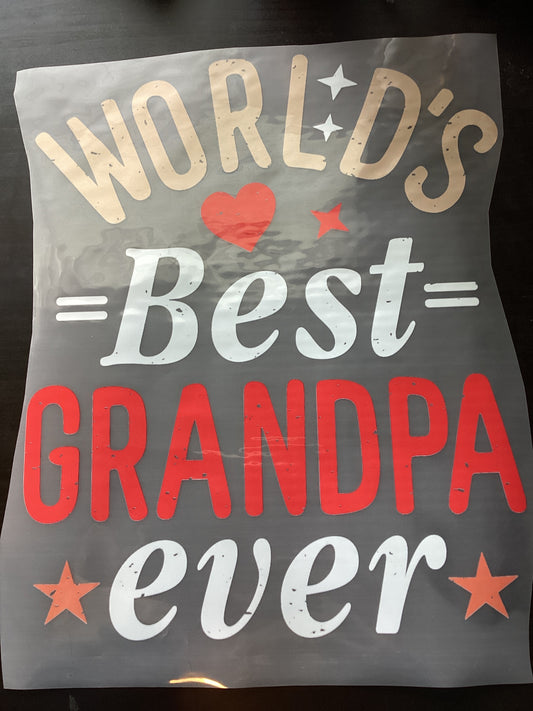 DTF Transfer Design D211- Worlds Best Grandpa Ever
