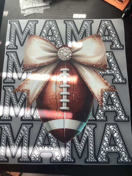 DTF Transfer Design D376- Football Mama Faux Glitter