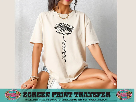 Screen Print Transfer Design S107- Sunflower Mama