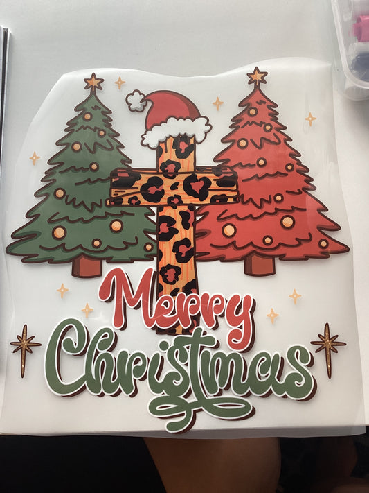 DTF Transfer Design D378- Cheetah Christmas