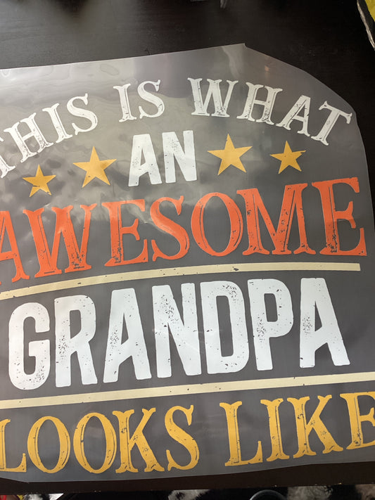 DTF Transfer Design D215- Awesome Grandpa Orange