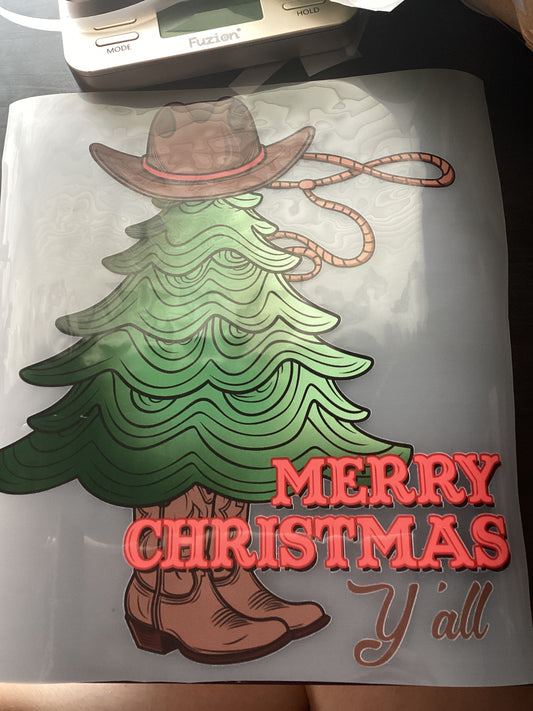 DTF Transfer Design D319- Merry Christmas Y'all