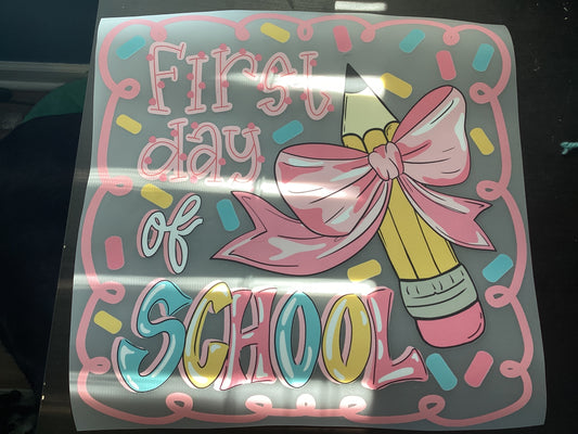 DTF Transfer Design D369- First Day of School Pencil and Bow