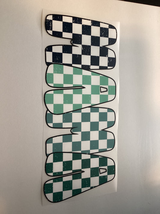 DTF Transfer Design D88- Mama Checkered Green