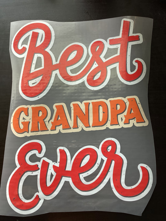 DTF Transfer Design D209- Best Grandpa Ever Orange