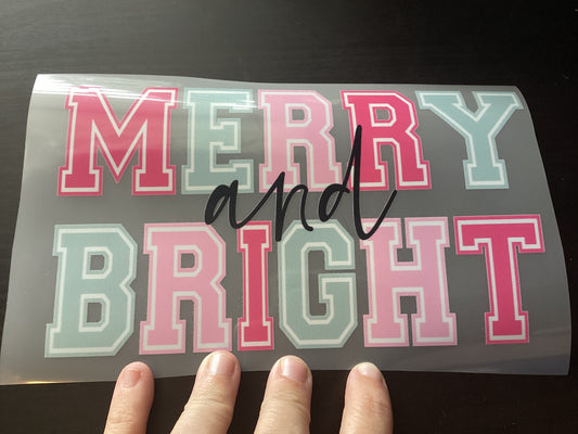 DTF Transfer Design D342- Merry and Bright