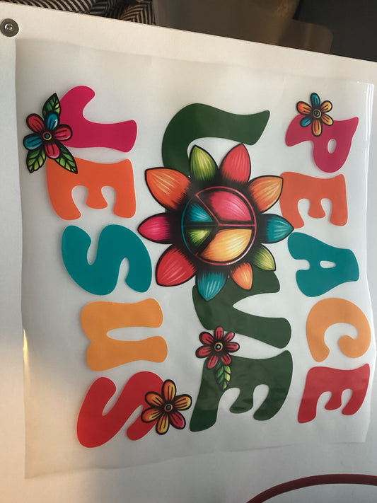 DTF Transfer Design D80- Peace Love Jesus