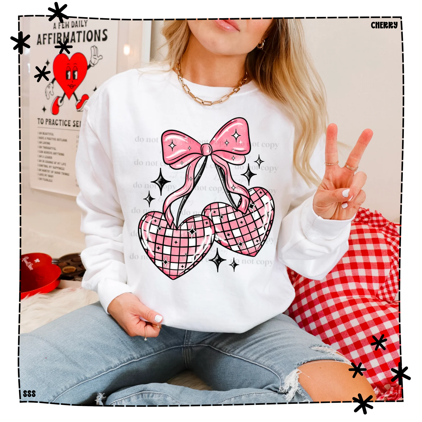 Disco Pink Cherry Hearts