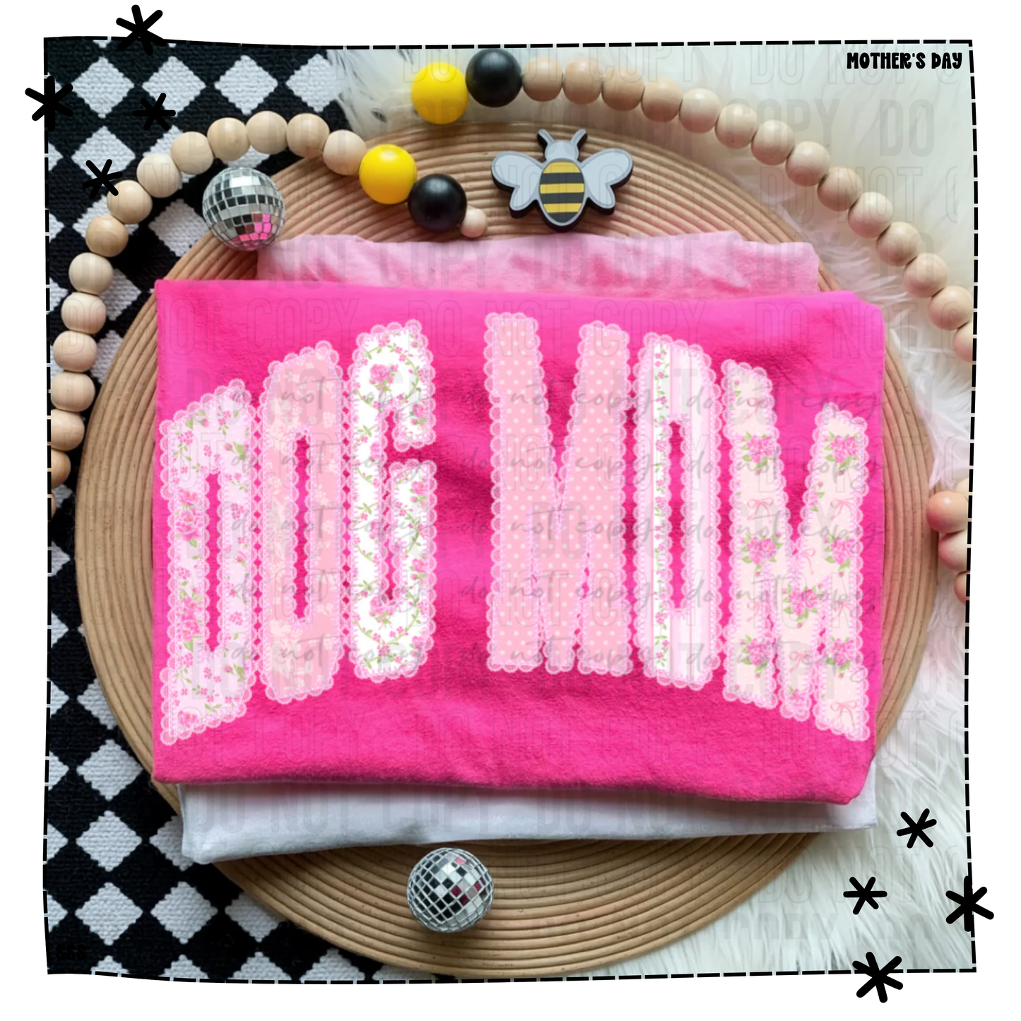 Dog Mom Pink Polka Lace Arch