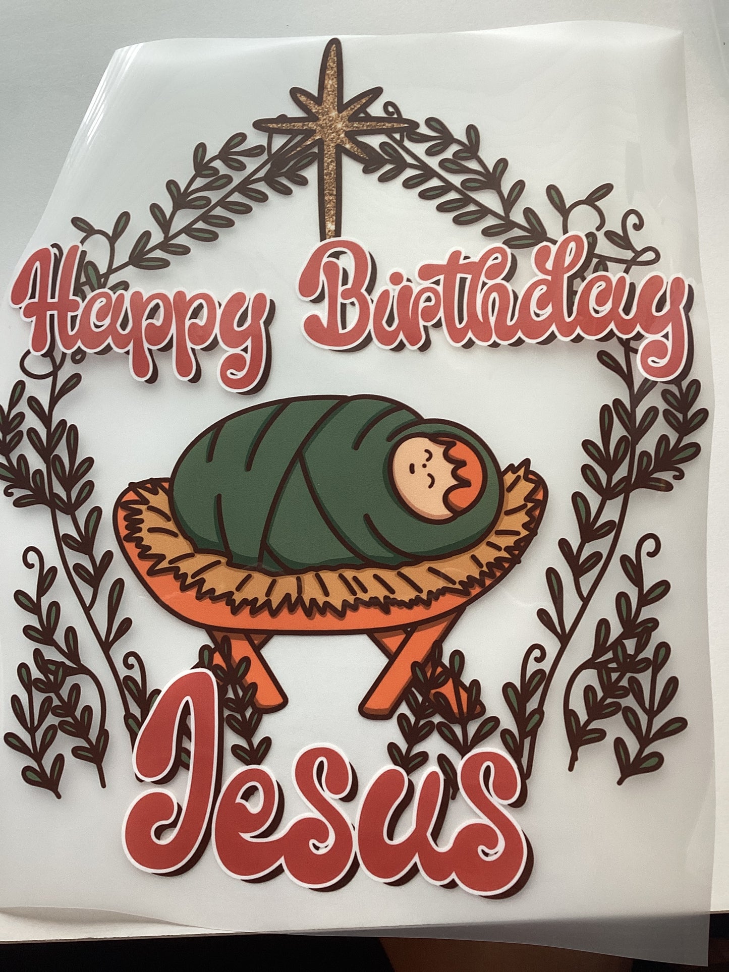 DTF Transfer Design D379- Birthday Jesus