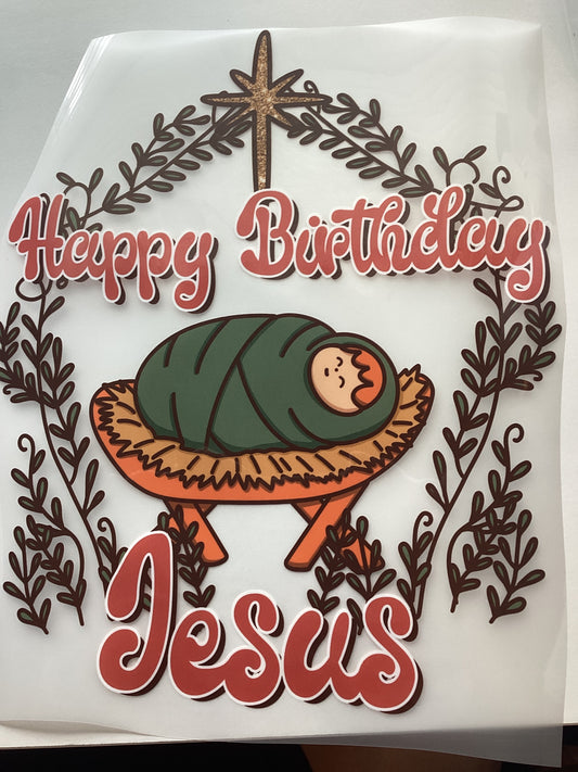 DTF Transfer Design D379- Birthday Jesus